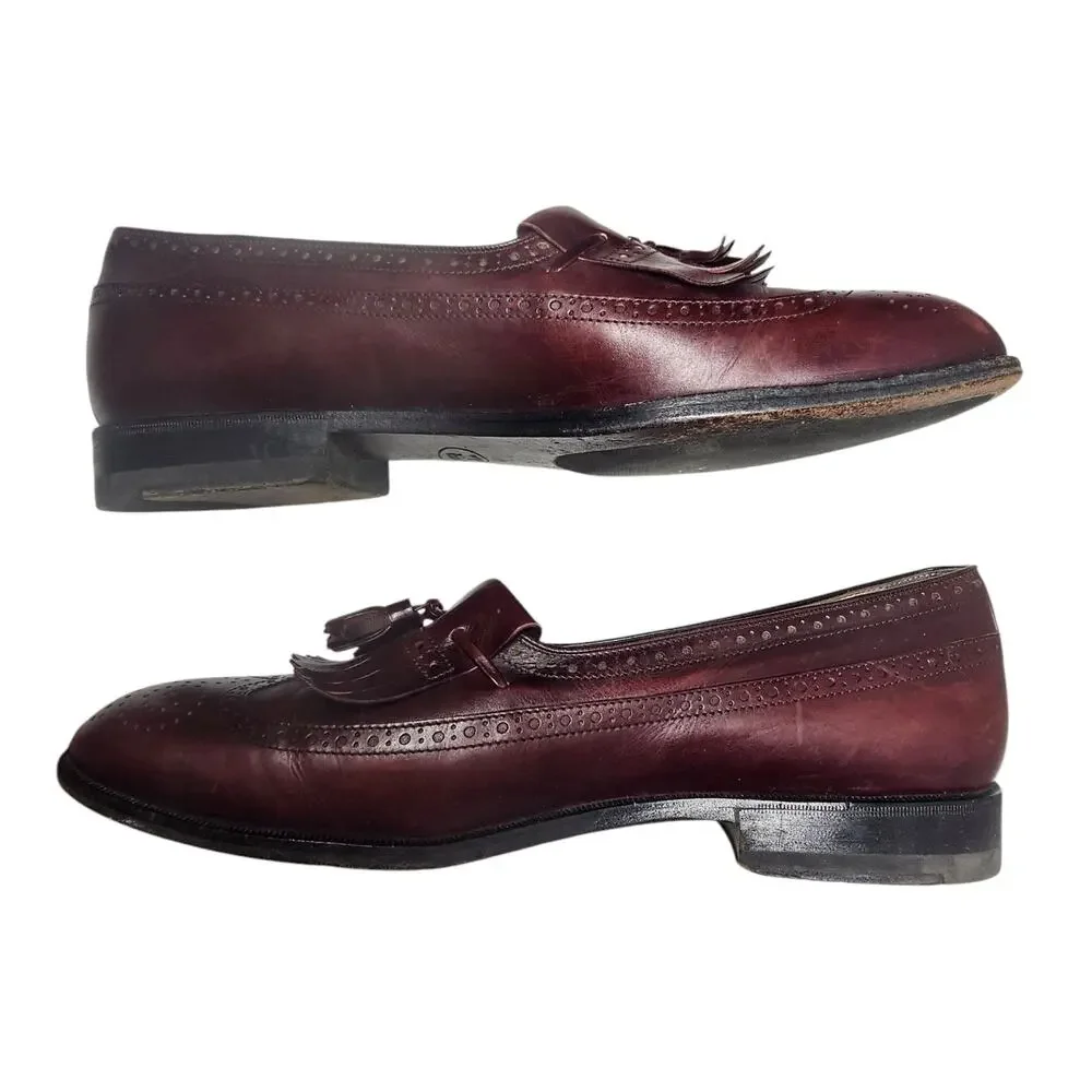 Rockport VTG Full Brogue Wing Tassel Loafers with Fringe Men's Size 11